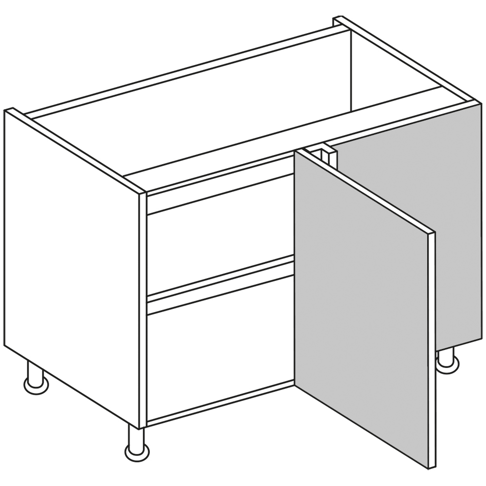 wilko Smooth Matt Shaker Light Grey Corner Base Door 900 x 450mm Image 1