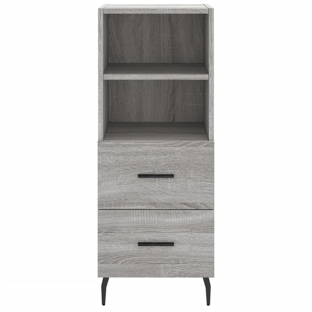 vidaXL Single Door 2 Drawer 2 Shelf Grey Sonoma Highboard Image 6