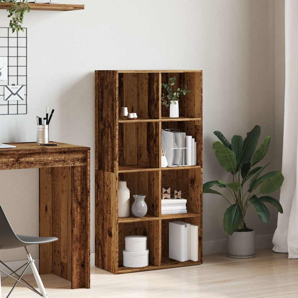 vidaXL 8 Shelf Old Wood Bookcase Image 3