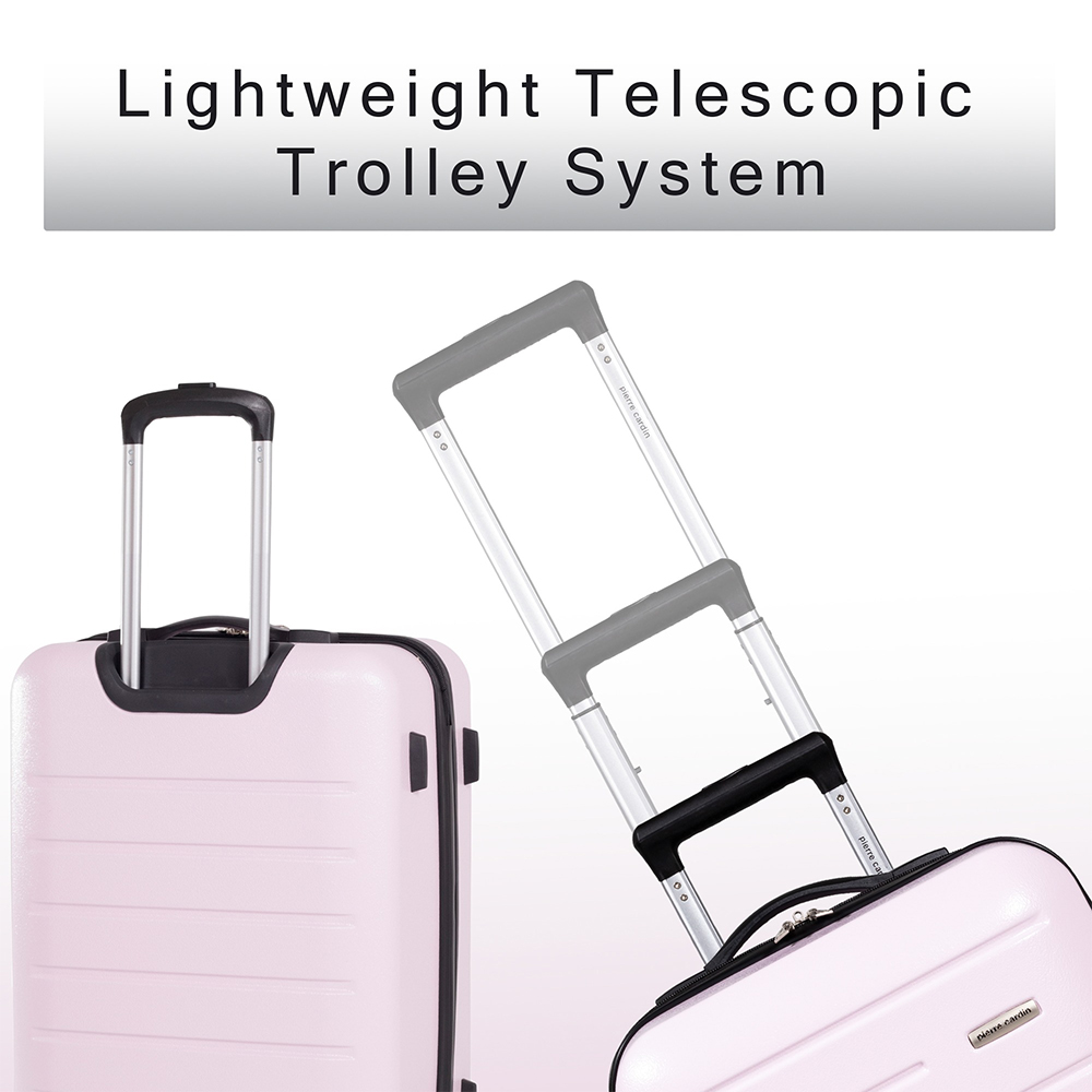Pierre Cardin Voyager XL Pink Hard Shell Lightweight Trolley Suitcase Image 4