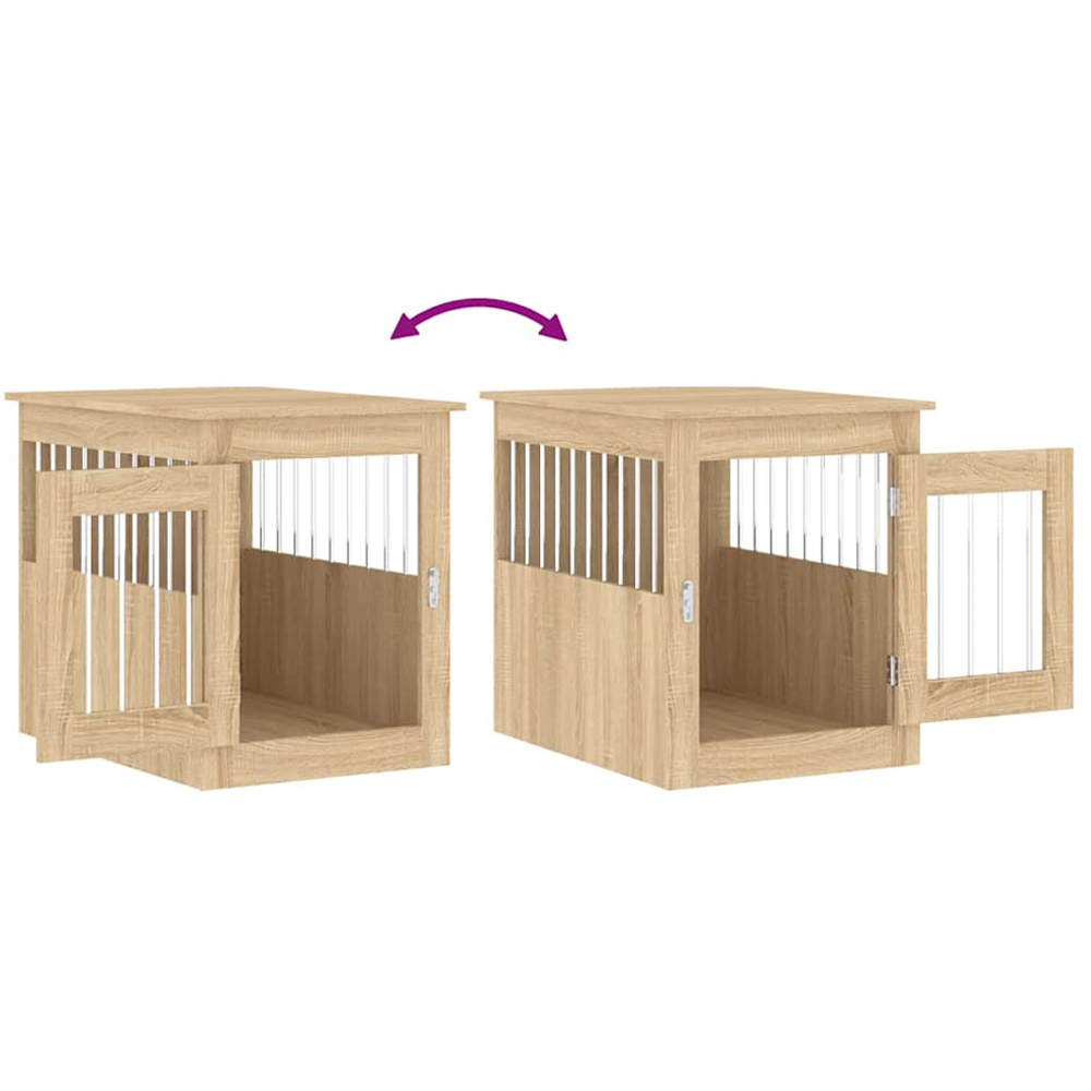 vidaXL Sonoma Oak Engineered Wood Dog Crate Furniture 68 x 55 x 80cm Image 9