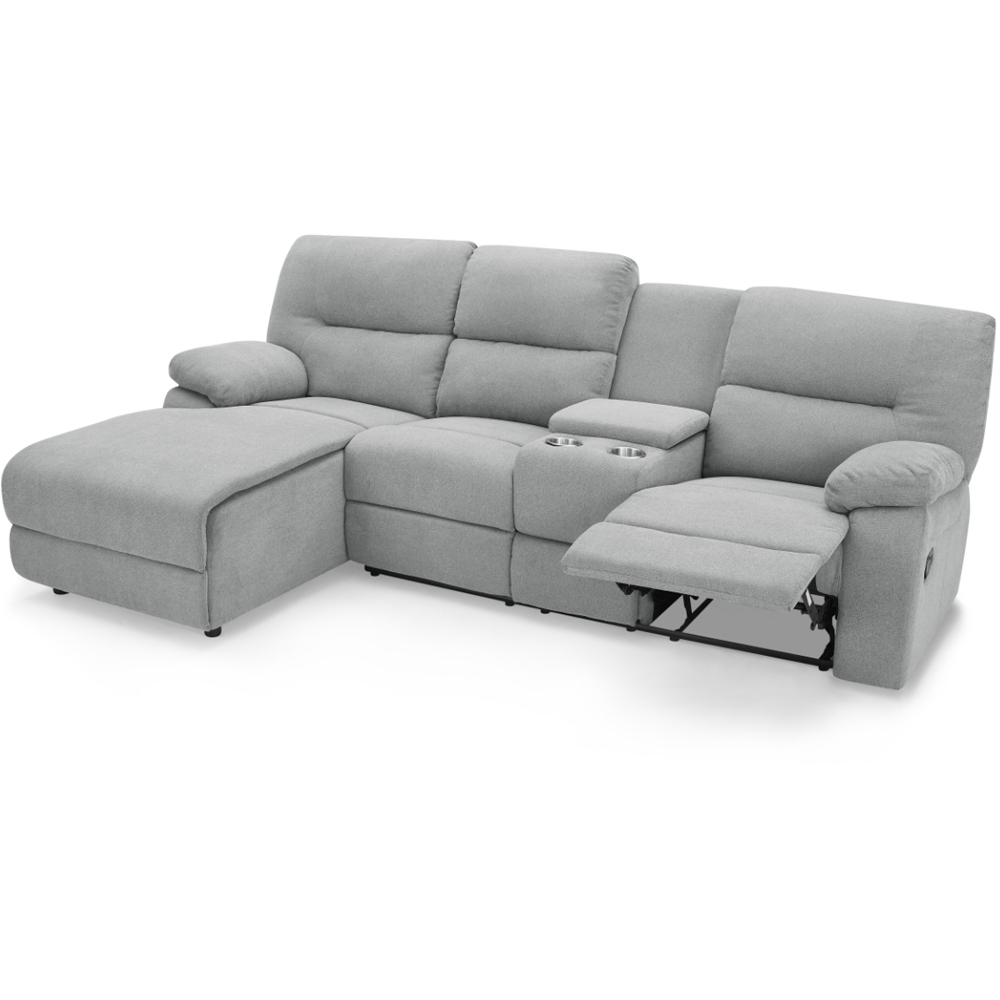 Home Detail Jacob 3 Seater Light Grey Left Hand Chaise Manual Recliner Sofa Image 4