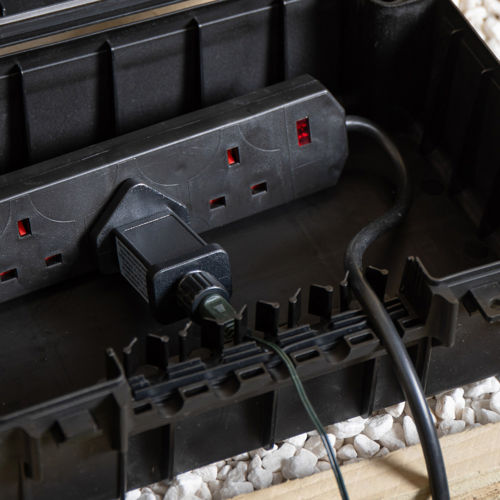 Samuel Alexander Large Black Weatherproof Outdoor Electrical Connection Box with Extension Cable Image 4
