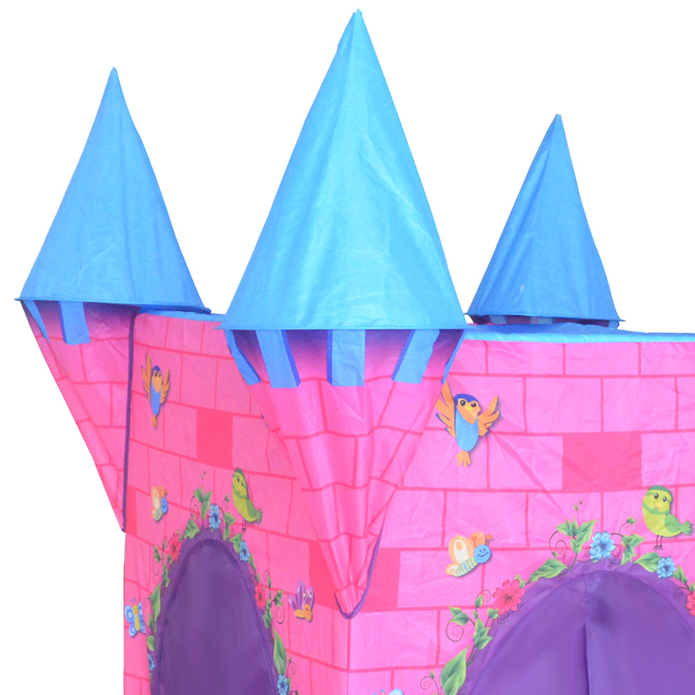 Charles Bentley Pink Children's Castle Play Tent Image 2