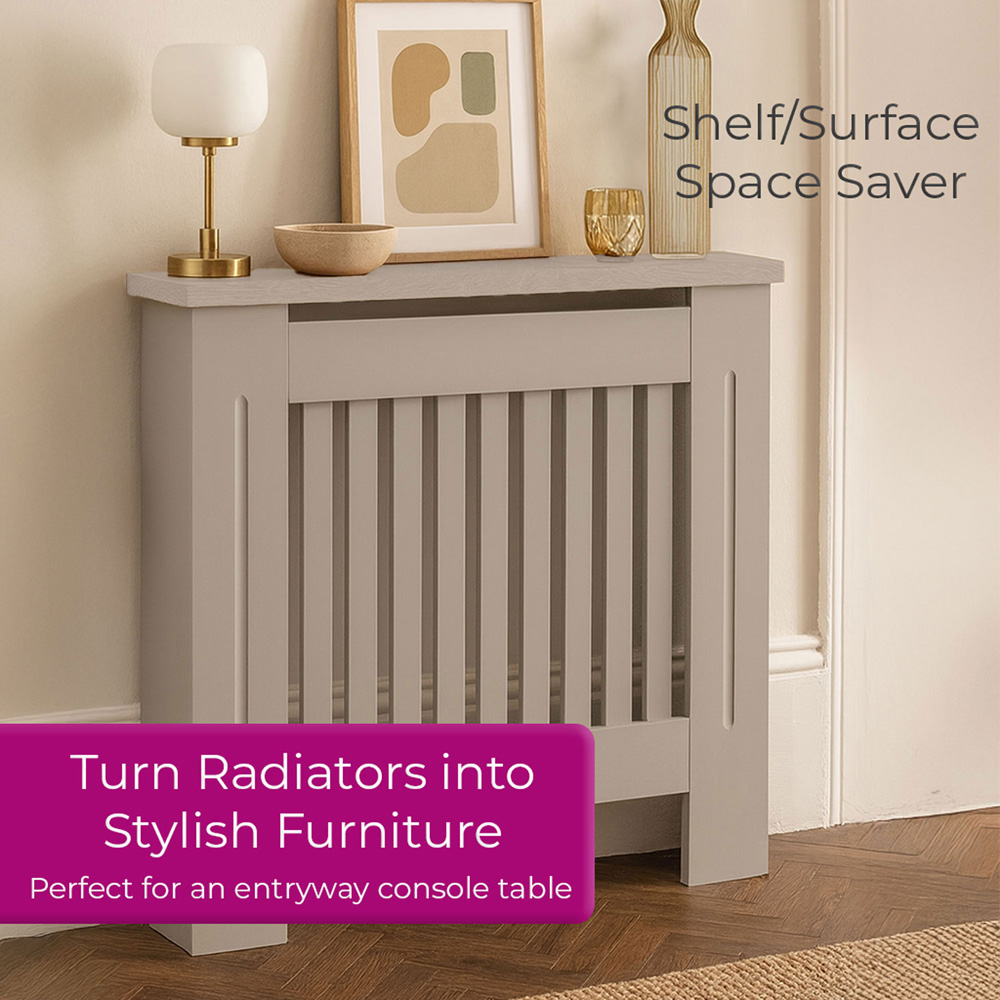 Neo Grey Decorative Wooden Radiator Cover Small Image 6