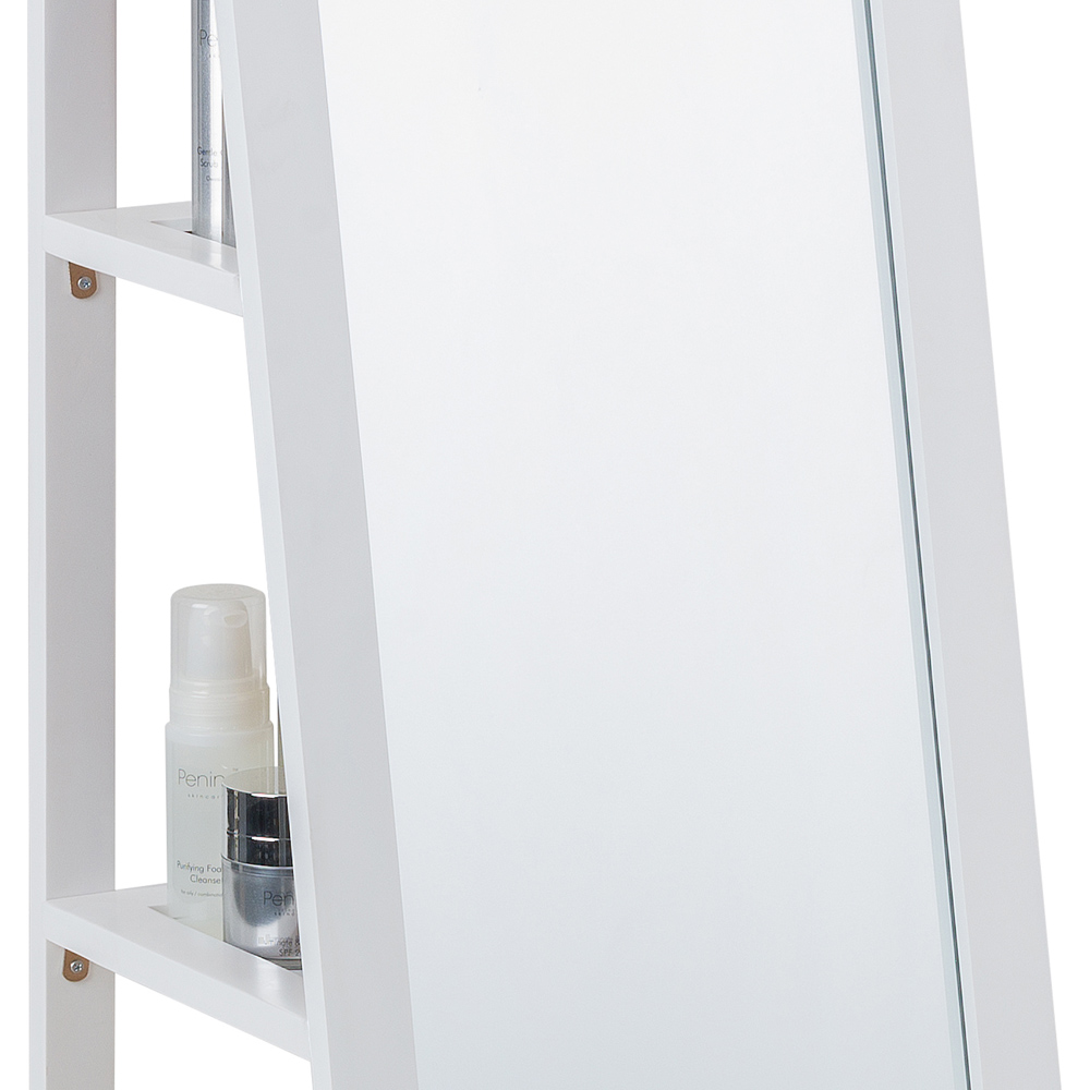 Julian Bowen Fresco White 2 Shelf Long Mirror Floor Cabinet Image 6