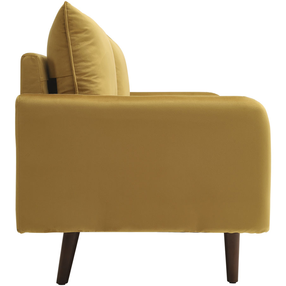 Living and Home 2 Seater Golden Velvet Upholstered Sofa Image 4