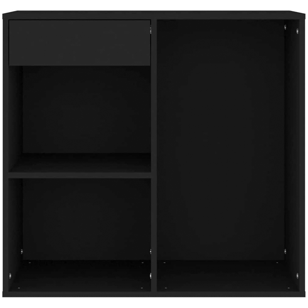 vidaXL Black Single Drawer 3 Open Shelf Cosmetic Storage Cabinet Image 4