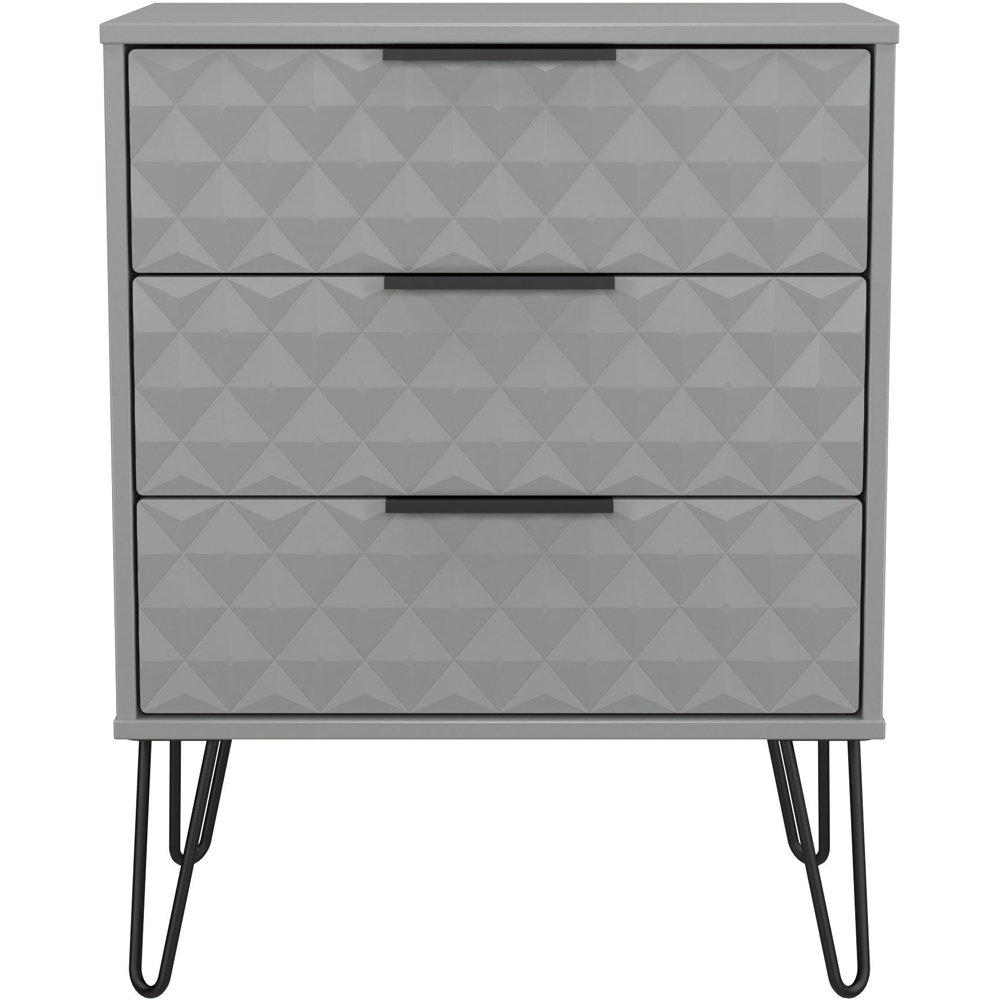 Crowndale Harlequin 3 Drawer Dusk Grey Midi Chest of Drawers Ready Assembled Image 3
