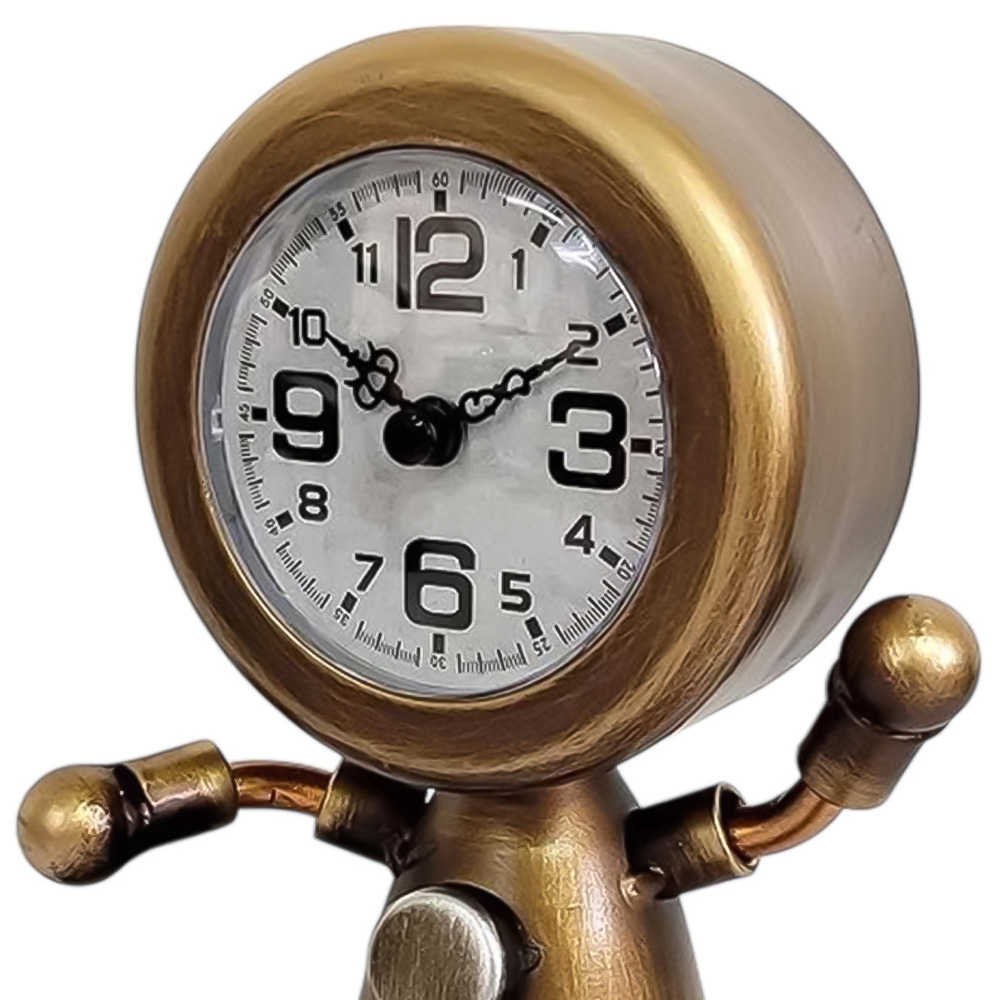 Acacia Home Golden Table Clock with Sitting Body 19cm Image 3