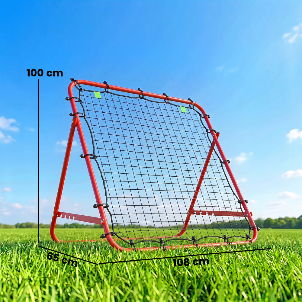 HOMCOM Adjustable Football Rebounder Net Training Aid Red Image 9