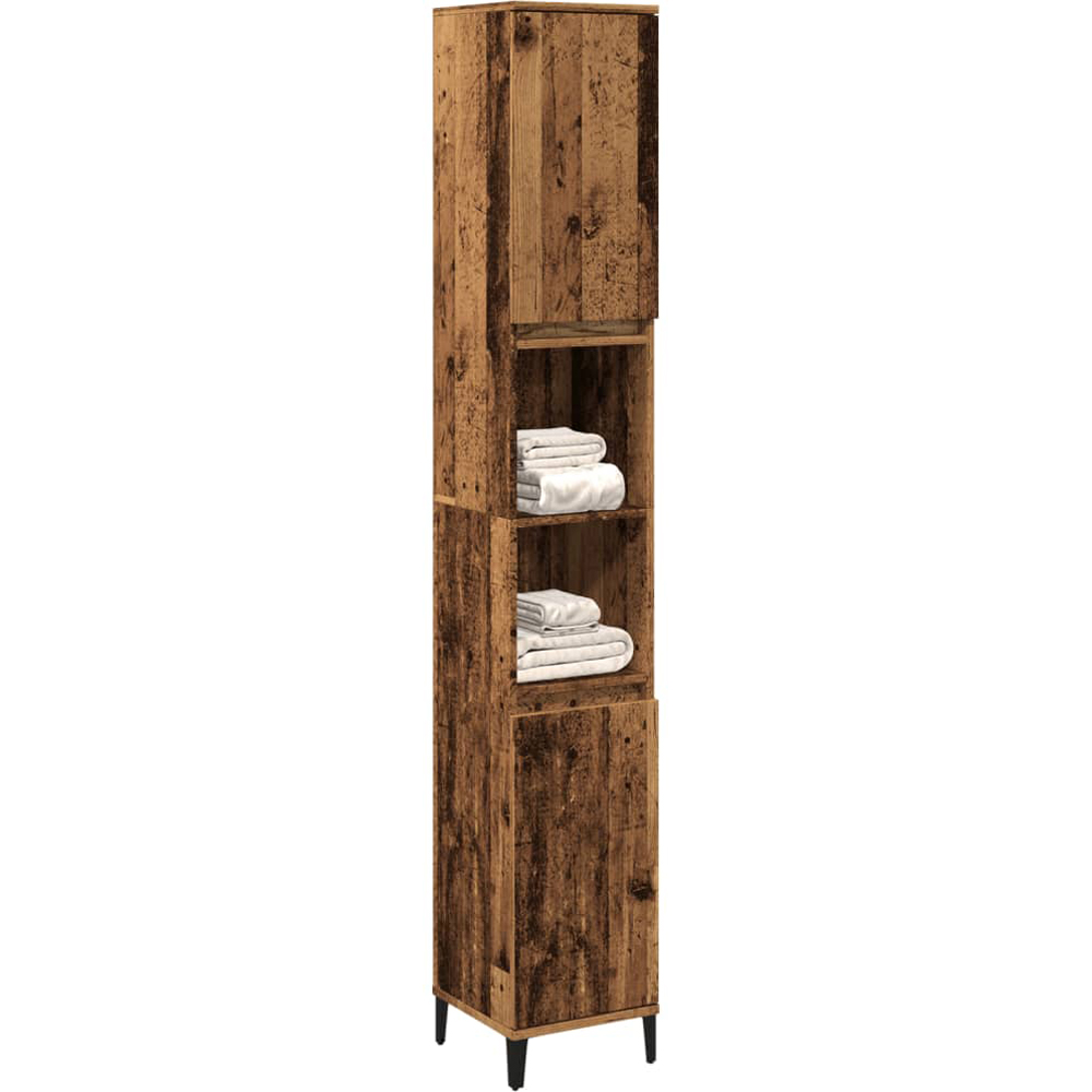 vidaXL 2 Door 2 Shelf Old Wood Bathroom Cabinet Image 3