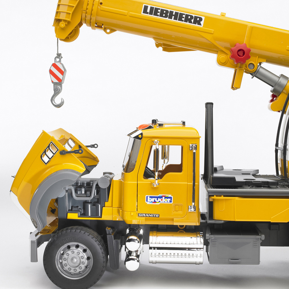 Bruder Kids MACK Granite Liebherr Crane Truck Playset Model Image 3