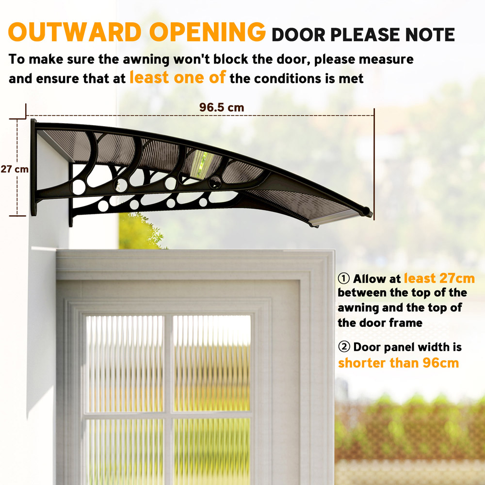 Outsunny Brown Window and Door Canopy Awning 1.03 x 0.965m Image 8
