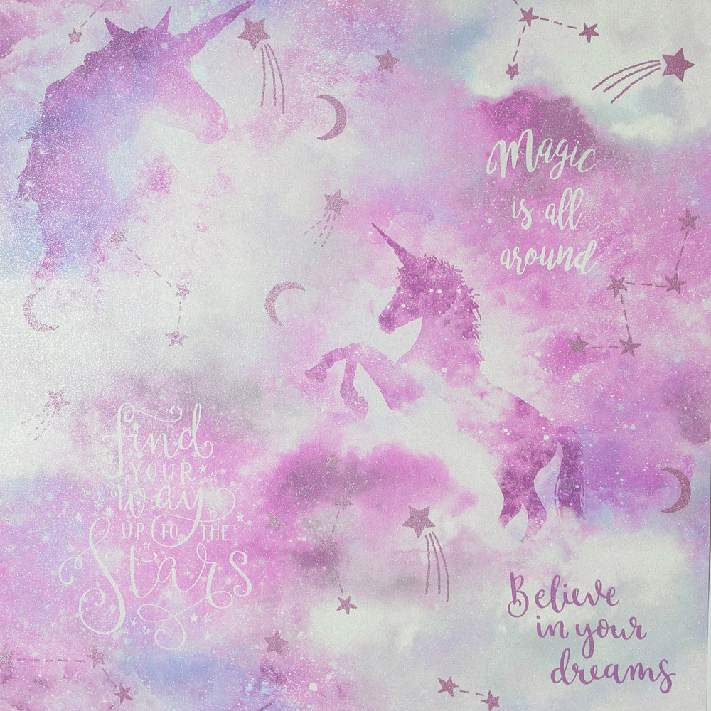 Arthouse Galaxy Unicorn Blush Pink Wallpaper Image 1