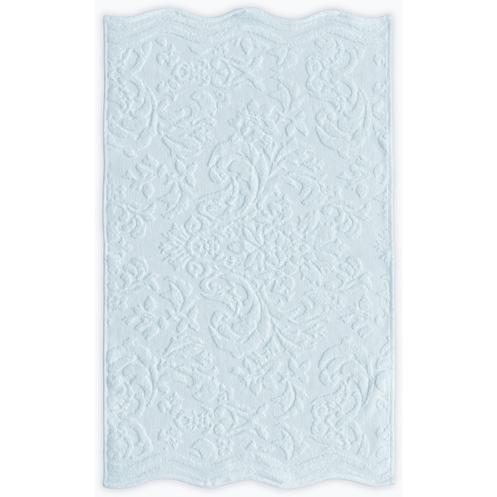 Allure Bath Fashions Gracie Baby Blue Floral Jacquard Scalloped Bath Sheet 100 x 150cm Image 3