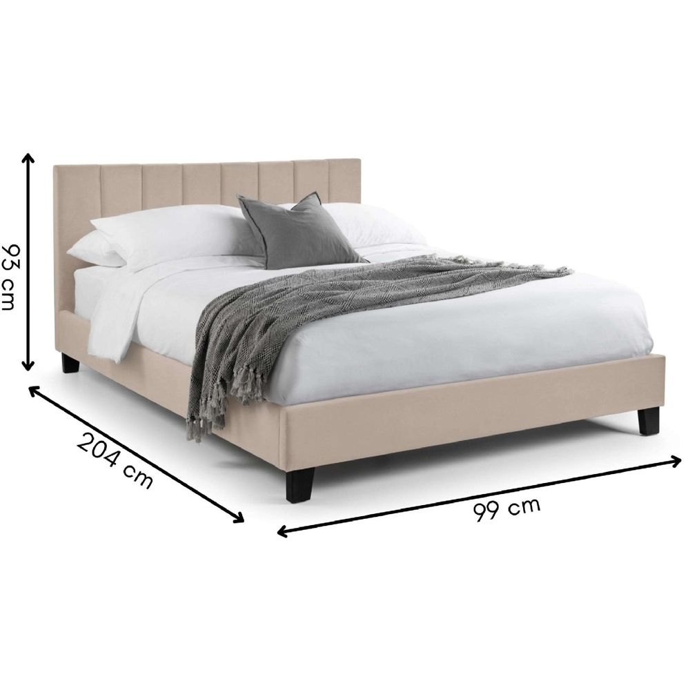 Julian Bowen Rosa Single Cream Velvet Upholstered Bed Image 8