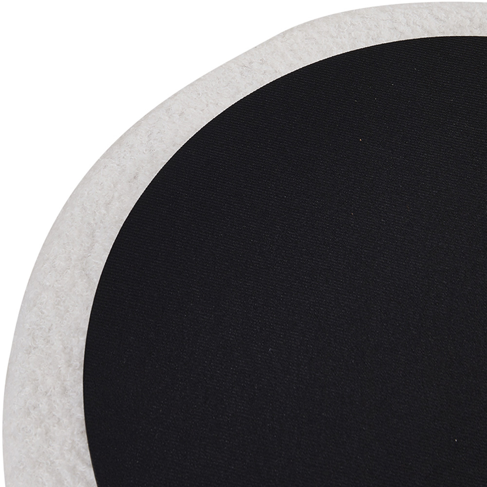 Living and Home White Round Teddy Fleece Storage Ottoman with Removable Lid Image 6