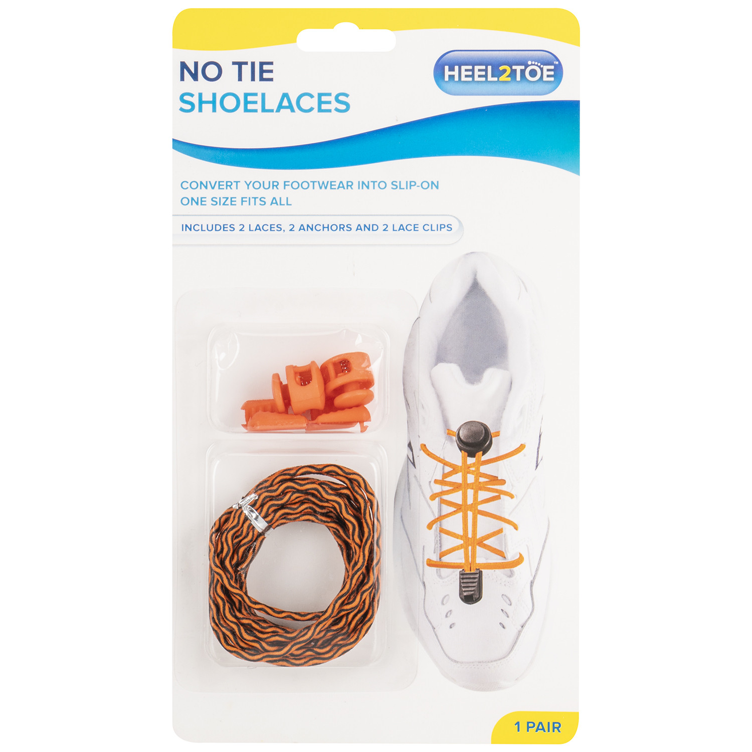 No Tie Shoe Laces With Anchors and Clips Image 2