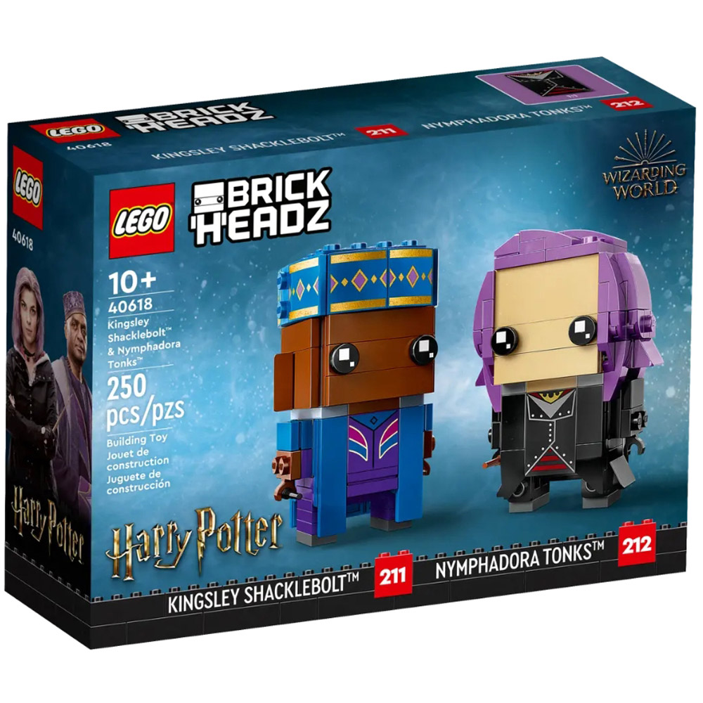 LEGO 40554 BrickHeadz Harry Potter Kingsley Shacklebolt and Nymphadora Tonks Building Toy Set Image 1
