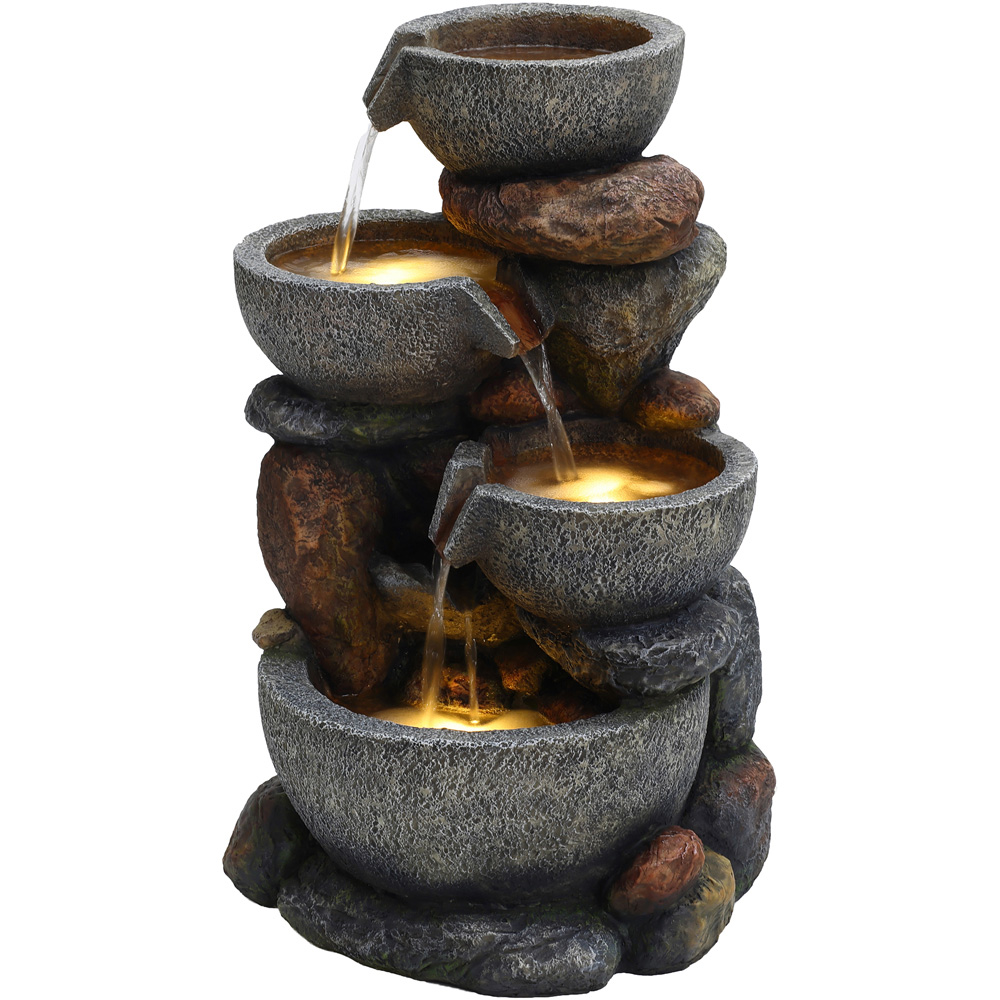Charles Bentley Hybrid Rockery Cascading Bowls Water Feature Image 3