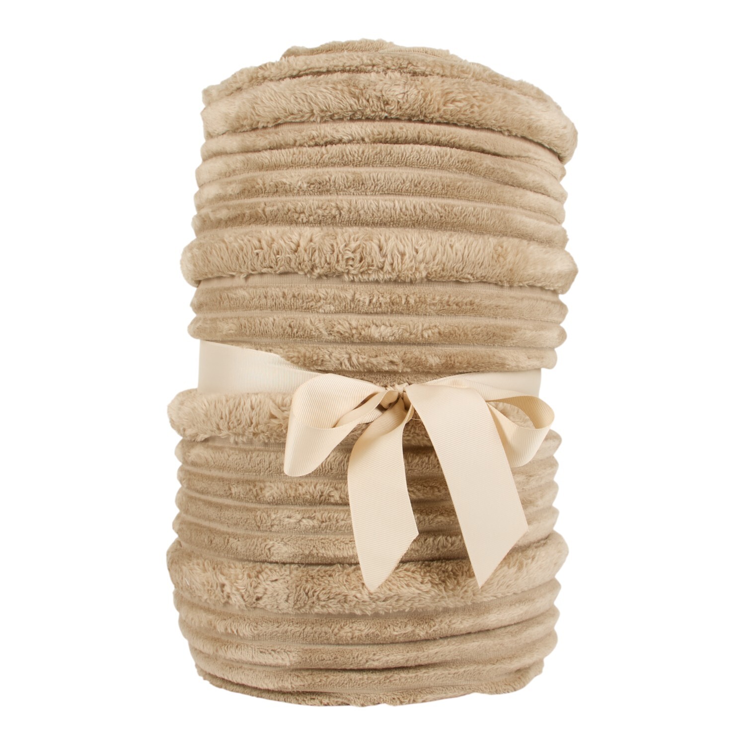 Brooklyn Extra Large Ribbed Throw Mink Image 2
