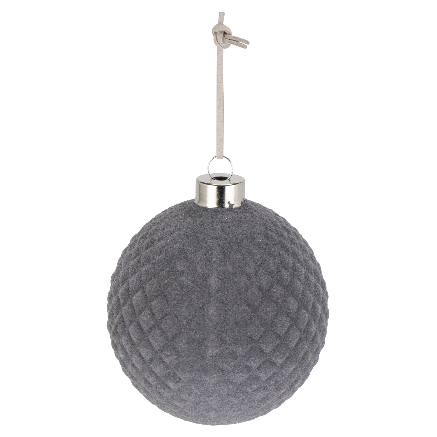 Grey Flock Glass Bauble Image 2