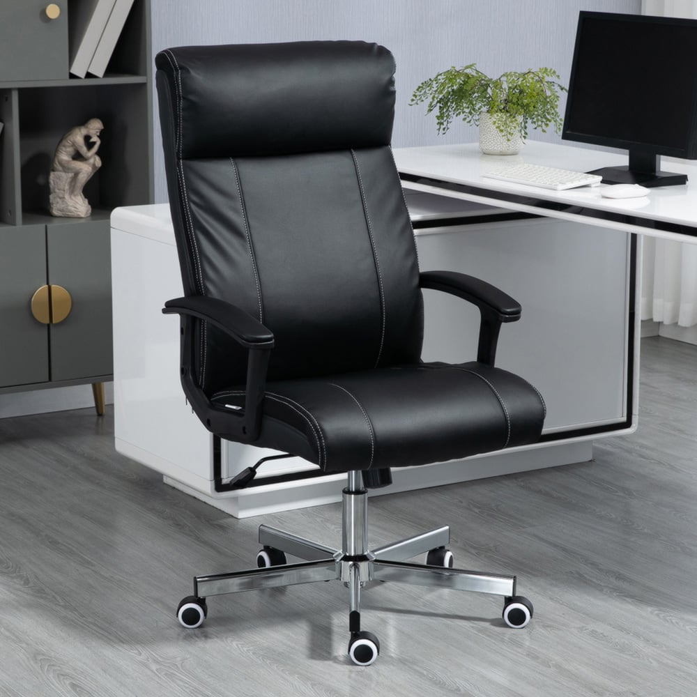 Portland Black PU Leather Tilting Massage Office Chair Computer Chair Image 1