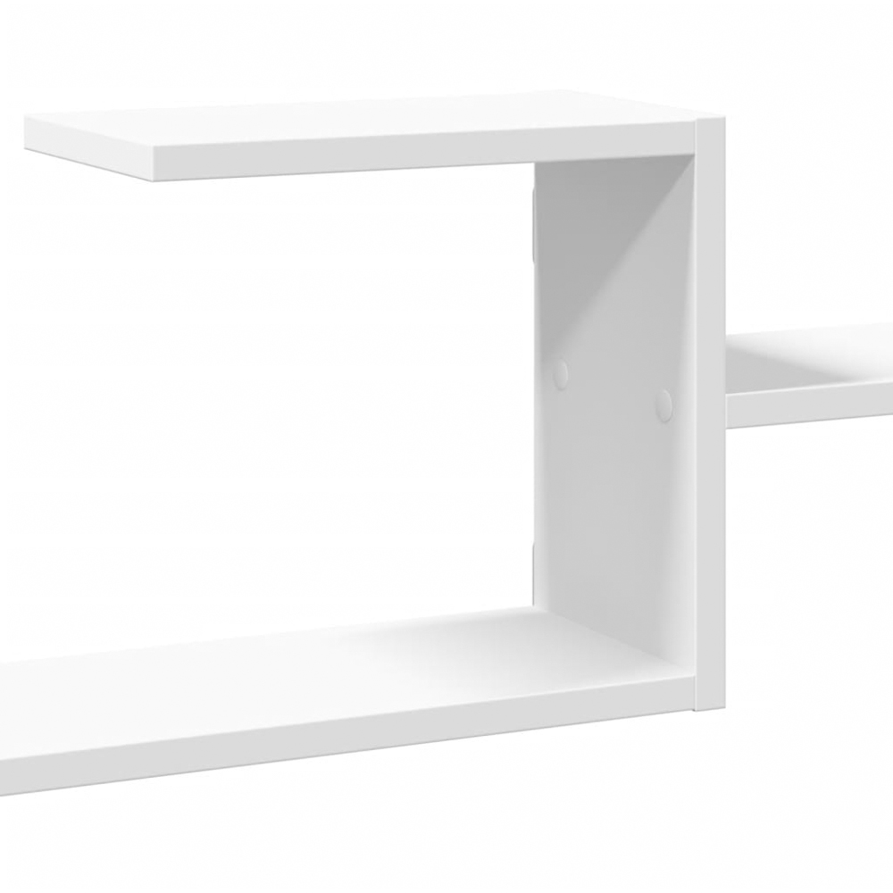vidaXL 5 Shelf White Floating Wall Shelf Image 7