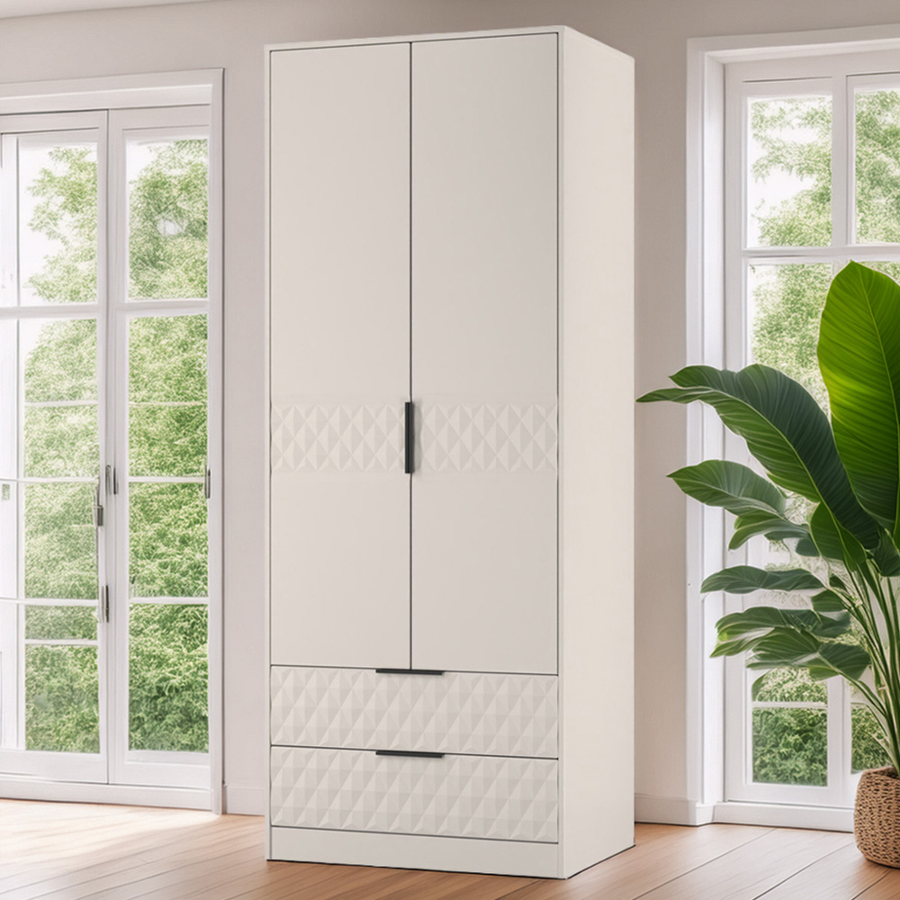 Crowndale Harlequin 2 Door 2 Drawer Kashmir Matt Tall Wardrobe Ready Assembled Image 1