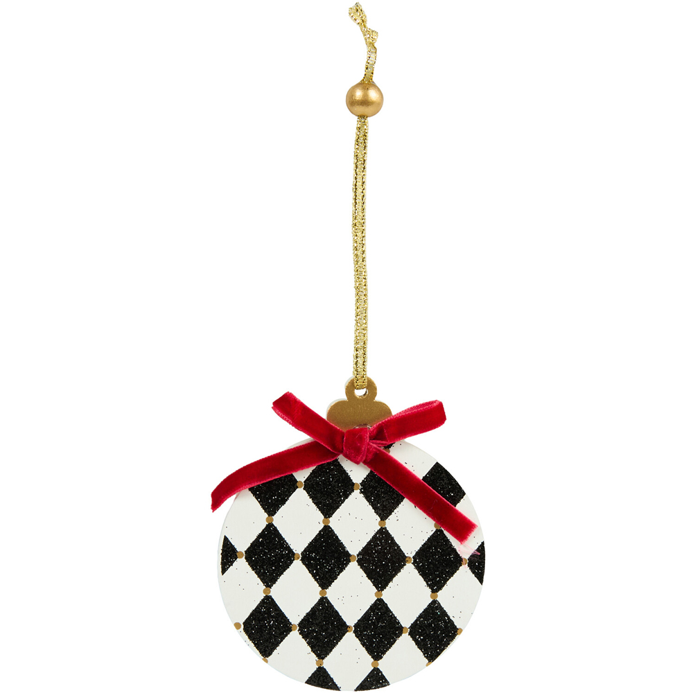 Set of 8 Black and White Christmas Hanging Decorations Image 3