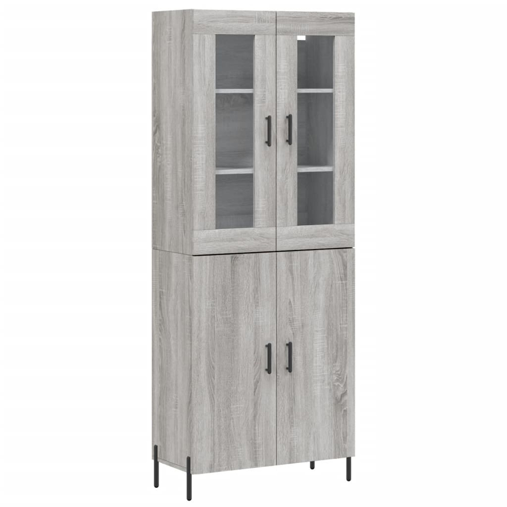 vidaXL 4 Door Grey Sonoma Highboard Image 2