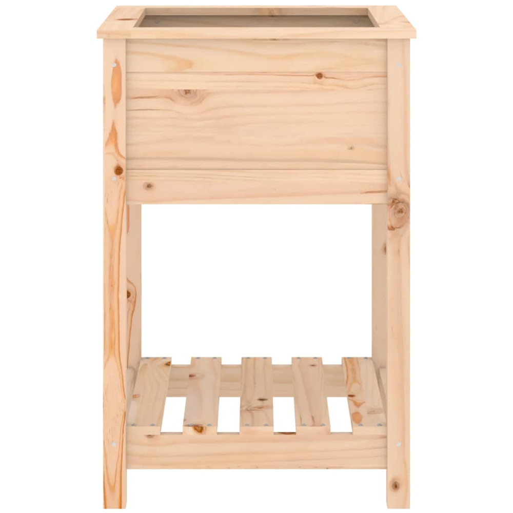vidaXL Natural Solid Pine Wood Garden Planter with Shelf 81 x 54 x 54cm Image 4