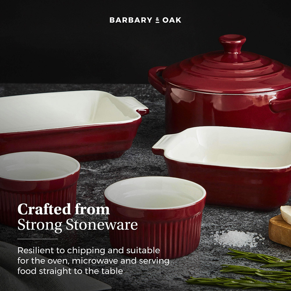 Barbary and Oak Set of 5 Bordeaux Red Ceramic Ovenware Gift Set Image 4