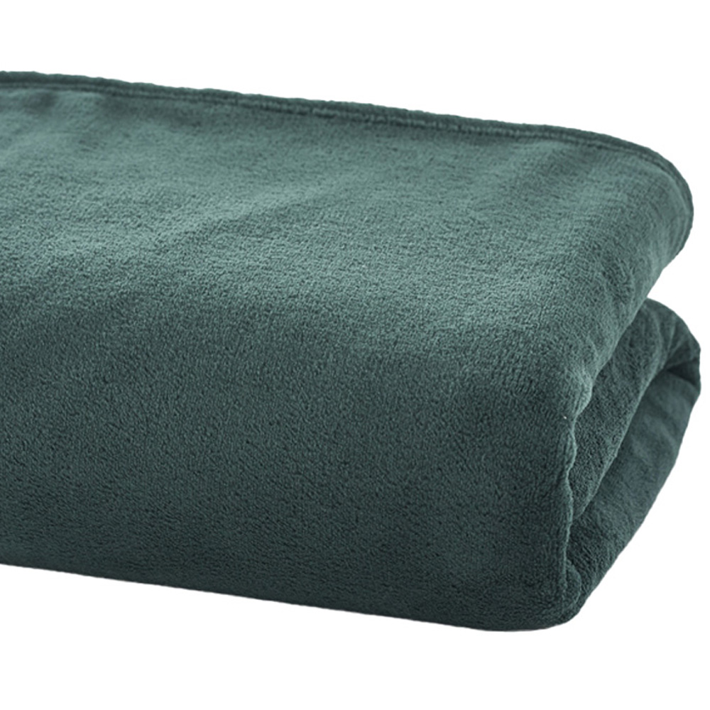 Deyongs Dark Green Snuggle Touch Throw 140 x 180cm Image 3
