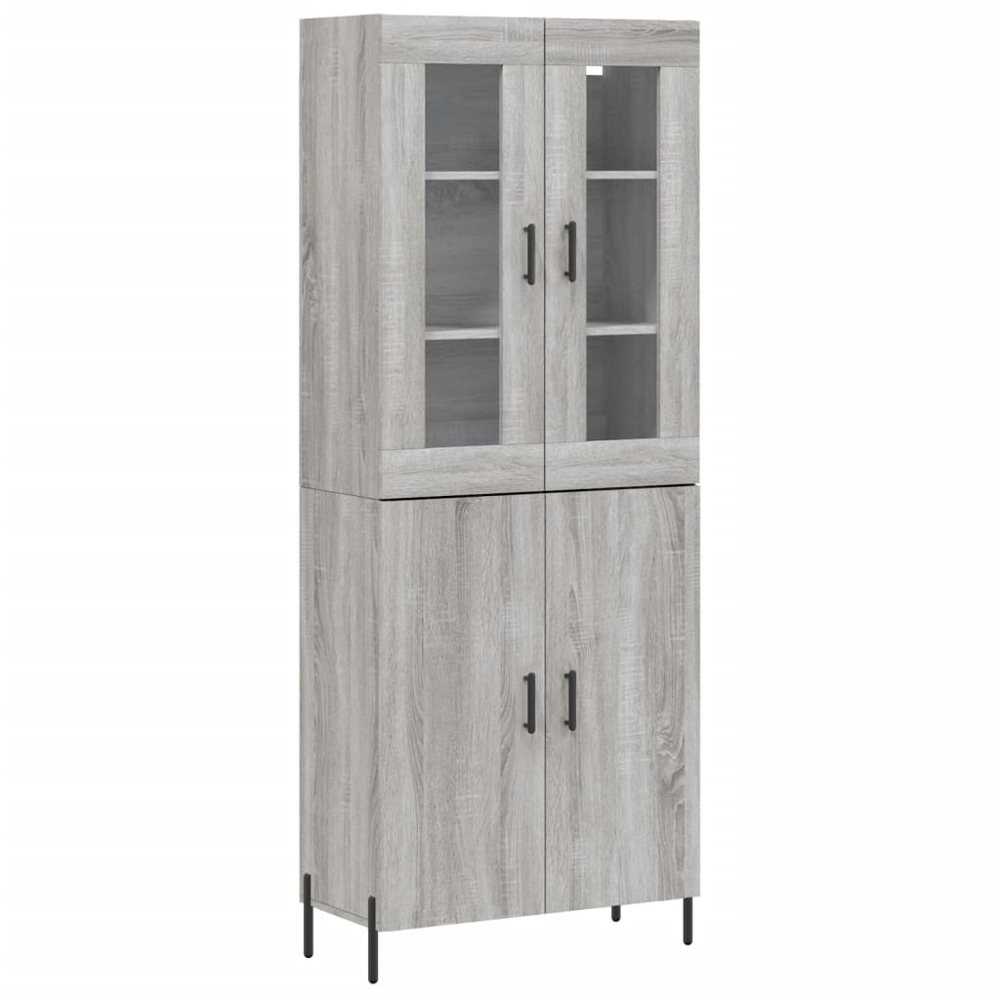 vidaXL 4 Door Grey Sonoma Highboard Image 2
