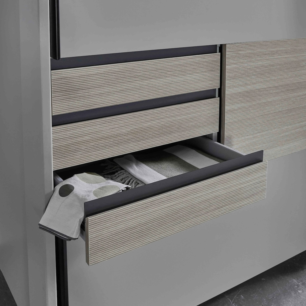 TJ'S Bermen 2 Door 3 Drawer White Sliding Wardrobe 180cm Image 5