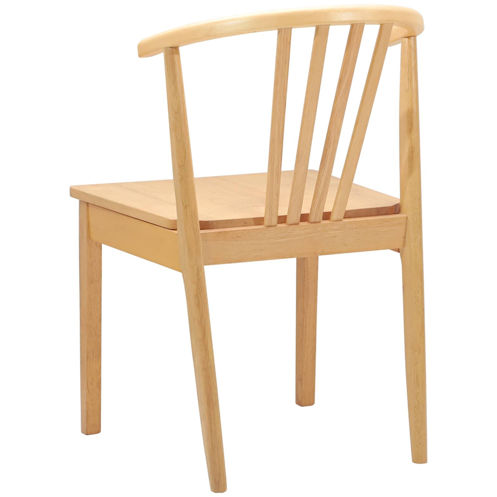 vidaXL Set of 2 Natural Solid Rubberwood Dining Chair Image 6