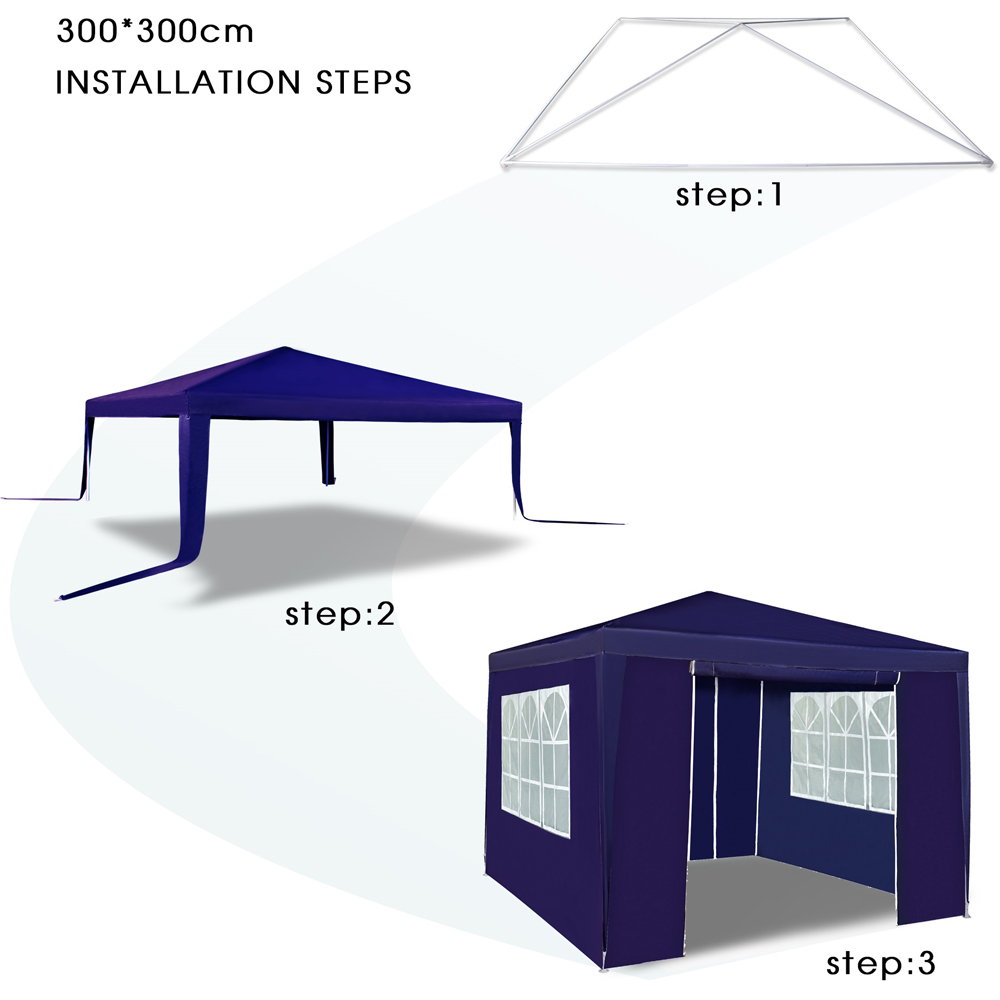 Blue 3 x 3m Event Gazebo with Removable Sides Image 5