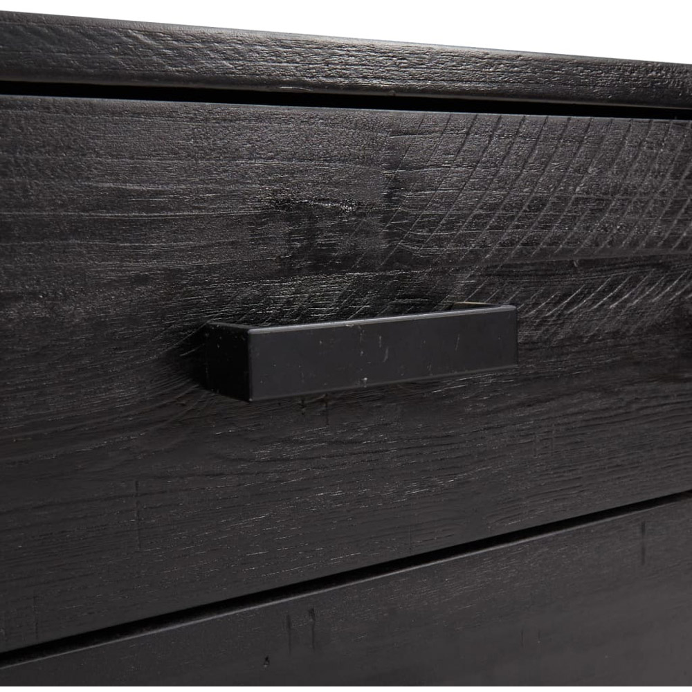 vidaXL 3 Drawer Black Solid Pinewood Chest of Drawers Image 7