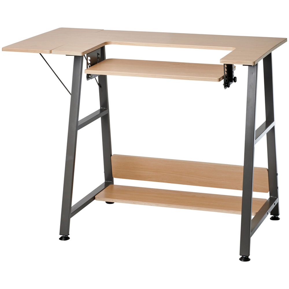 Sewing Online WC1014 Dark Grey Wooden Adjustable Sewing Machine Table Image 1