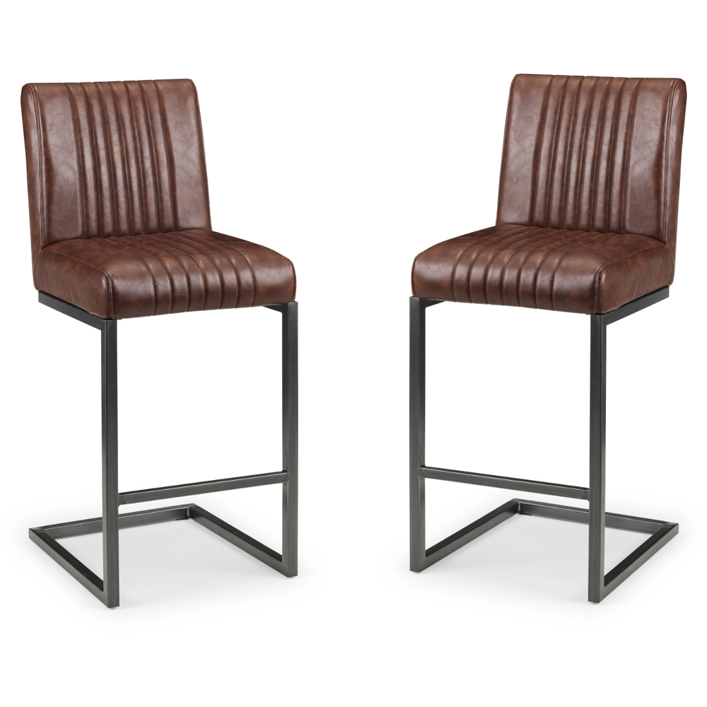 Julian Bowen Brooklyn Brown Bar Stool Set of 2 Image 2