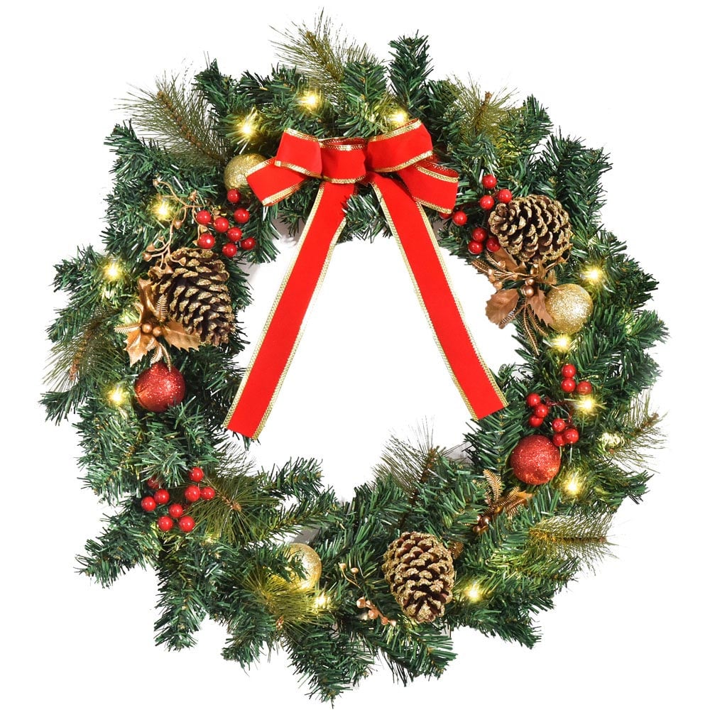 Everglow Green Christmas Wreath 60cm Image 1