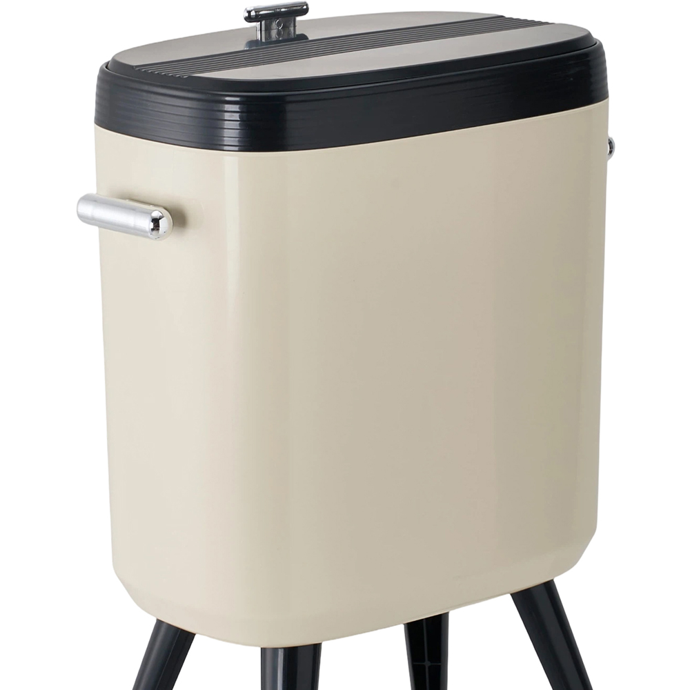 Living and Home Cream Flip Lid Rubbish Bin with Wheels 15L Image 6