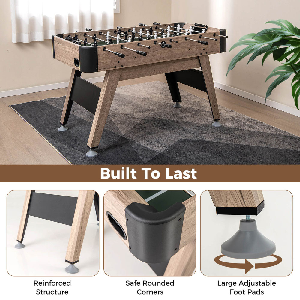 Costway Natural Foosball Arcade Soccer Game Table Image 5