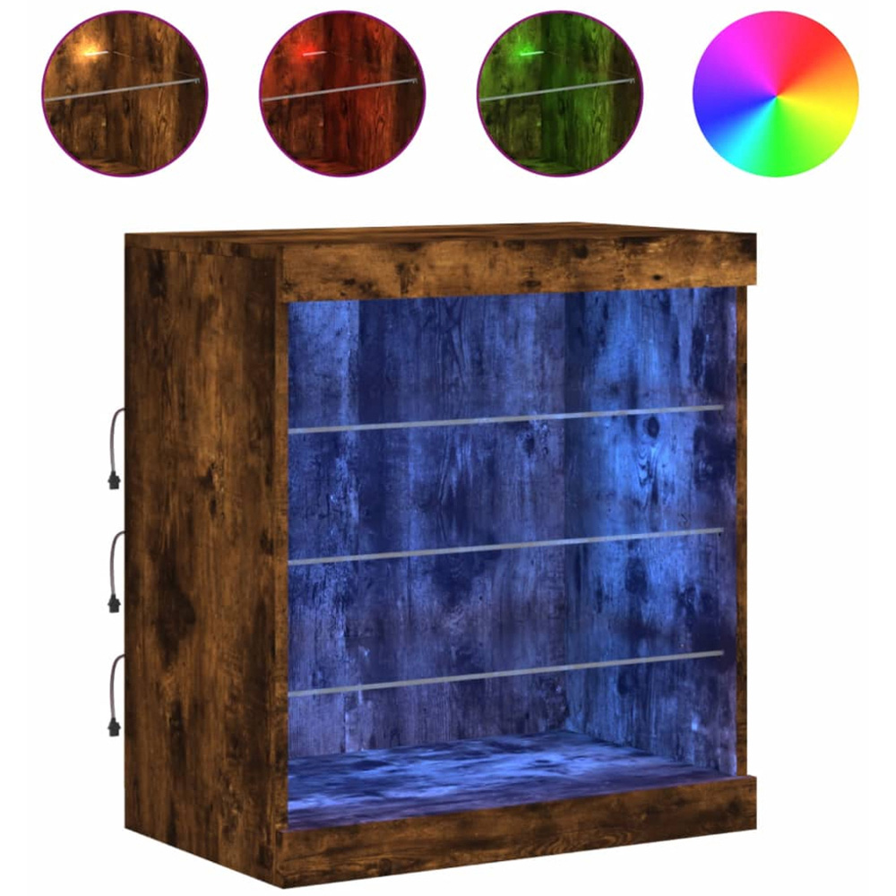 vidaXL 4 Shelf Smoked Oak Sideboard with RGB LED Lights Image 2