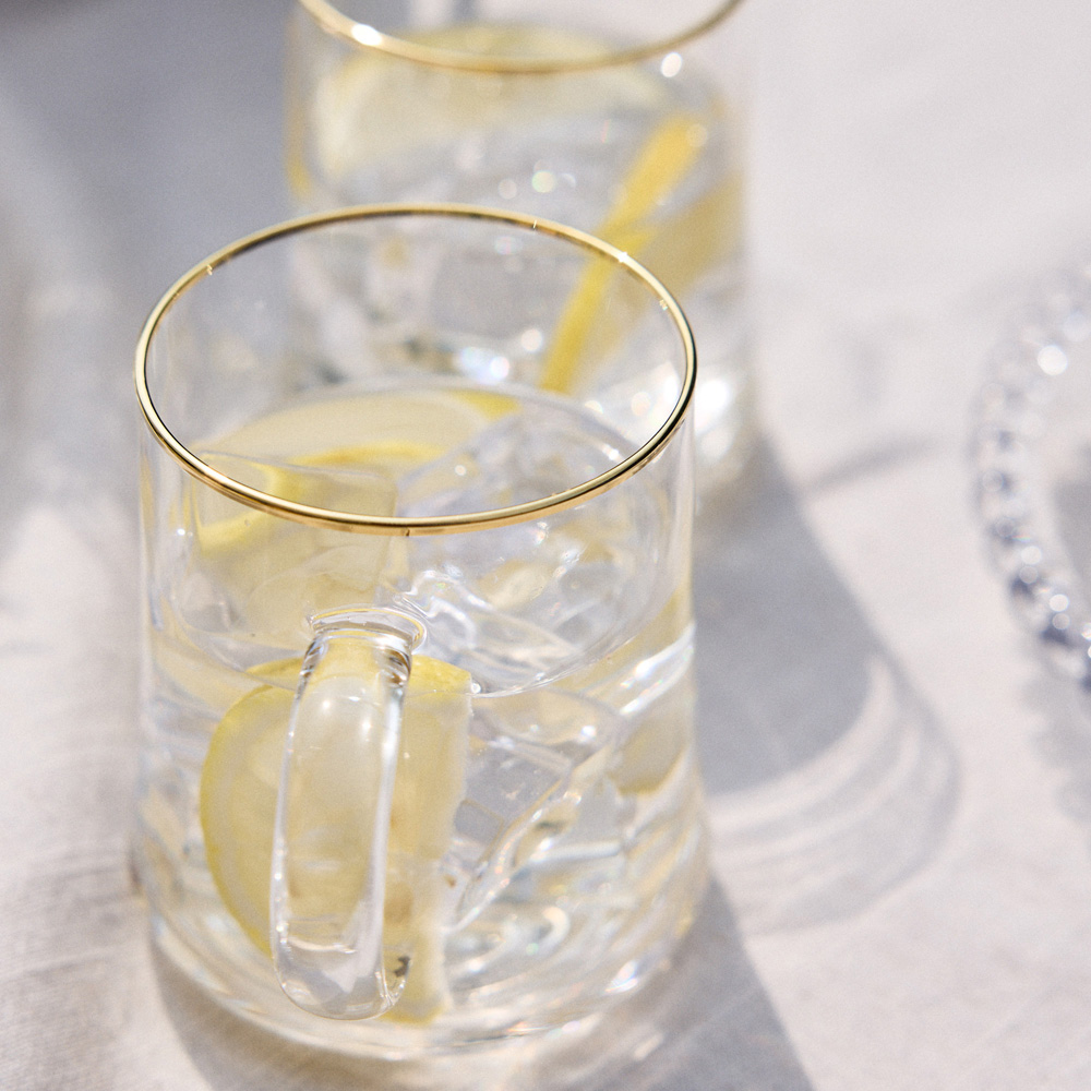 Dibor Gold Rimmed Glass Mug Set 4 Pack Image 3