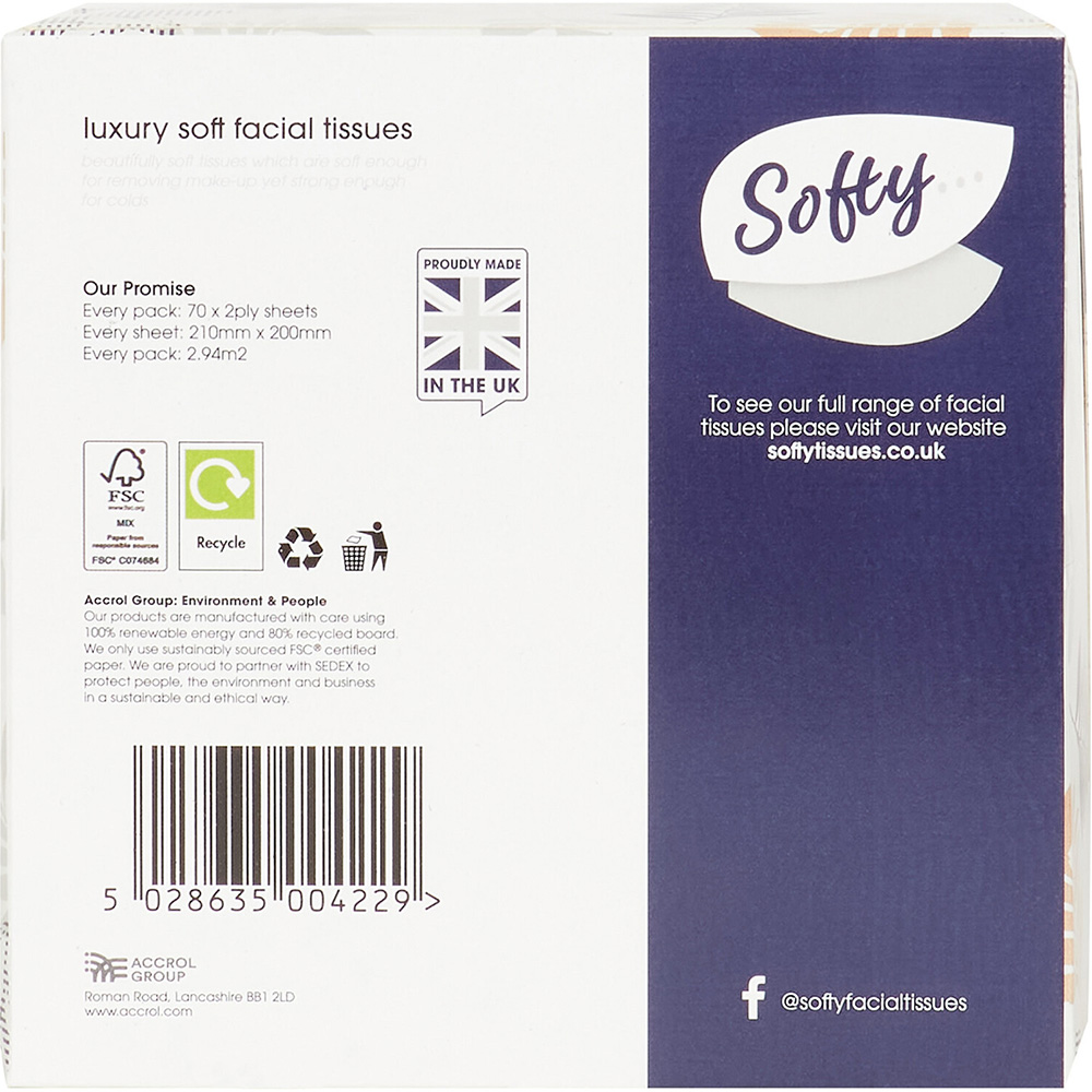 Softy Luxury Soft Facial Tissues 70 Sheets 2 Ply Image 5