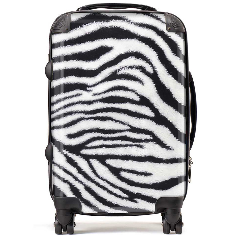 Warren Reed Designer Cabin Zebra Texture Pattern Suitcase Image 1