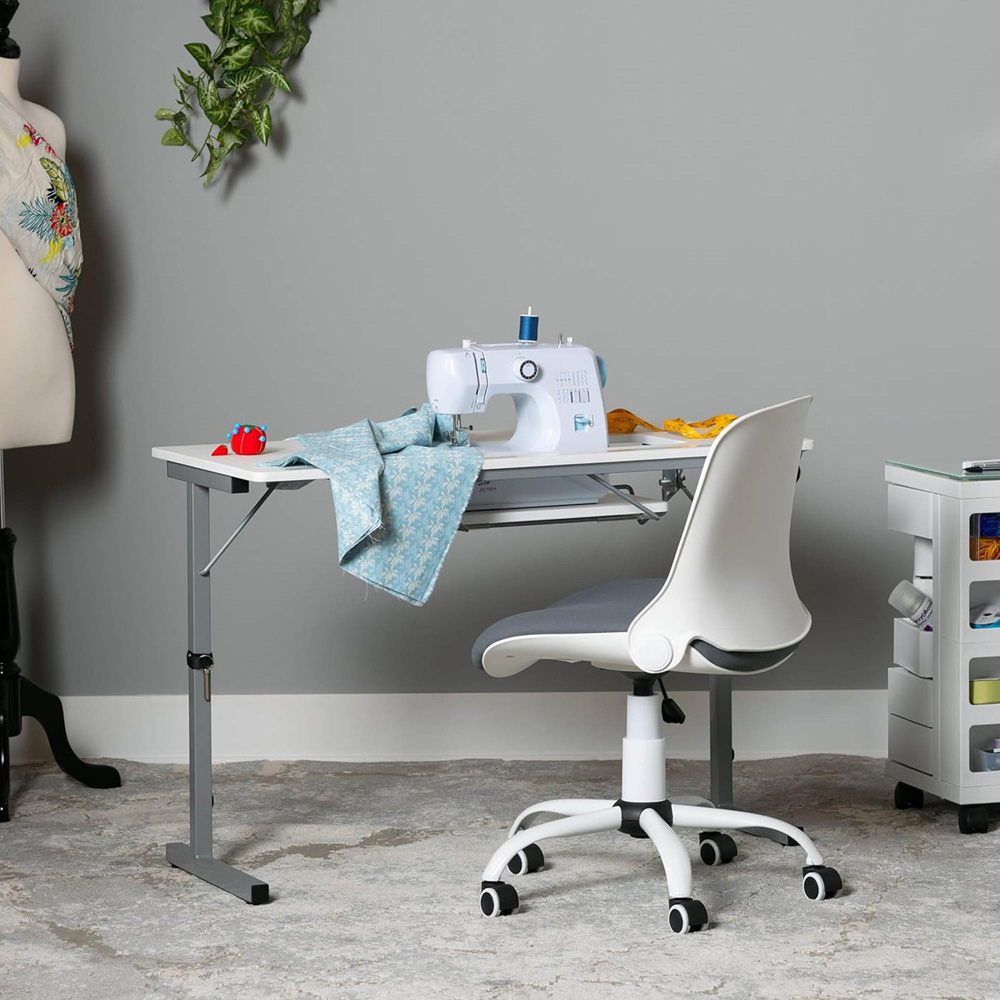 Sewing Online Rollaway II 13402 Silver and White Foldable Craft and Sewing Table Image 2